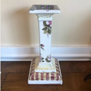 Mackenzie Childs Rose Floral Candlestick Holder